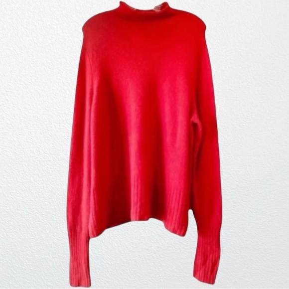 Madewell Inland Turtleneck Sweater in Coziest Yarn Wool/Alpaca Blend Red SZ 2X - Picture 3 of 10